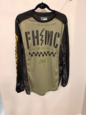 Fasthouse Men's Olive Green and Black Long Sleeve Jersey